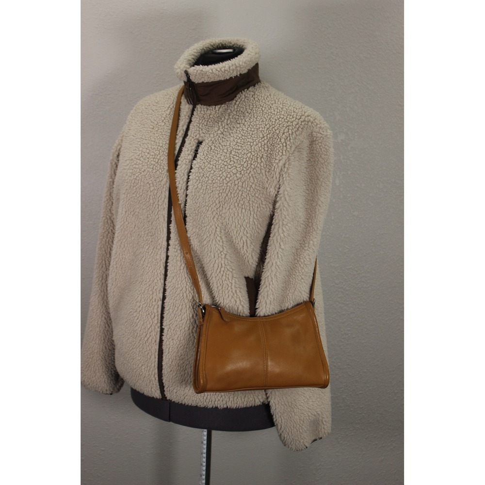 Coach Vintage Leather Shoulder Bag Women's Small Toffee Tan Zip Purse‎ 4104 - Picture 5 of 16